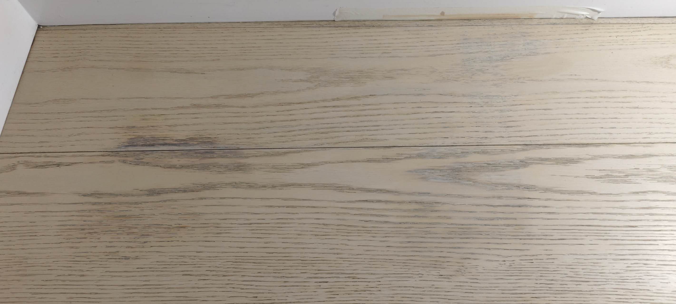 Refinish.com.au technician performing on-site colour blending and grain matching on oak flooring.